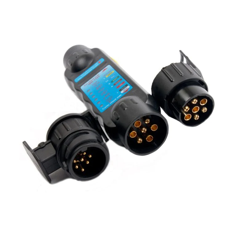 7 Way Rv Round Tester Caravan Car Truck Trailer Tester Plug Socket For