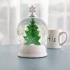 New arrived christmas decoration palm tree insert snowglobe water rotating