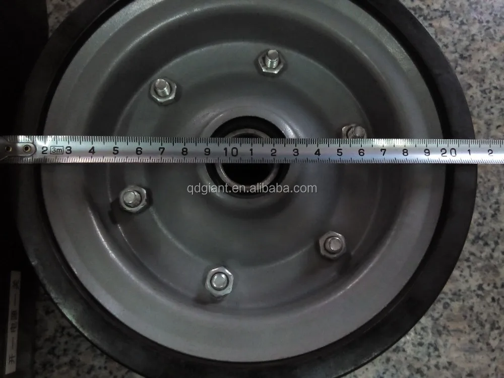 8'' metal rim solid rubber wheel for hand trolley and wagon