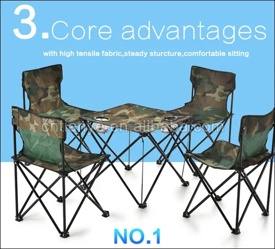 Folding Camping Picnic Lounge Table And Chair Set 5 Pieces For Kids Or
