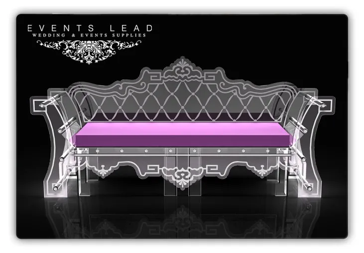 Luxury Acrylic Sofa Vip Wedding Sofa Frosted Event Furniture For Events