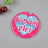 Custom happy birthday button badge with safety pin