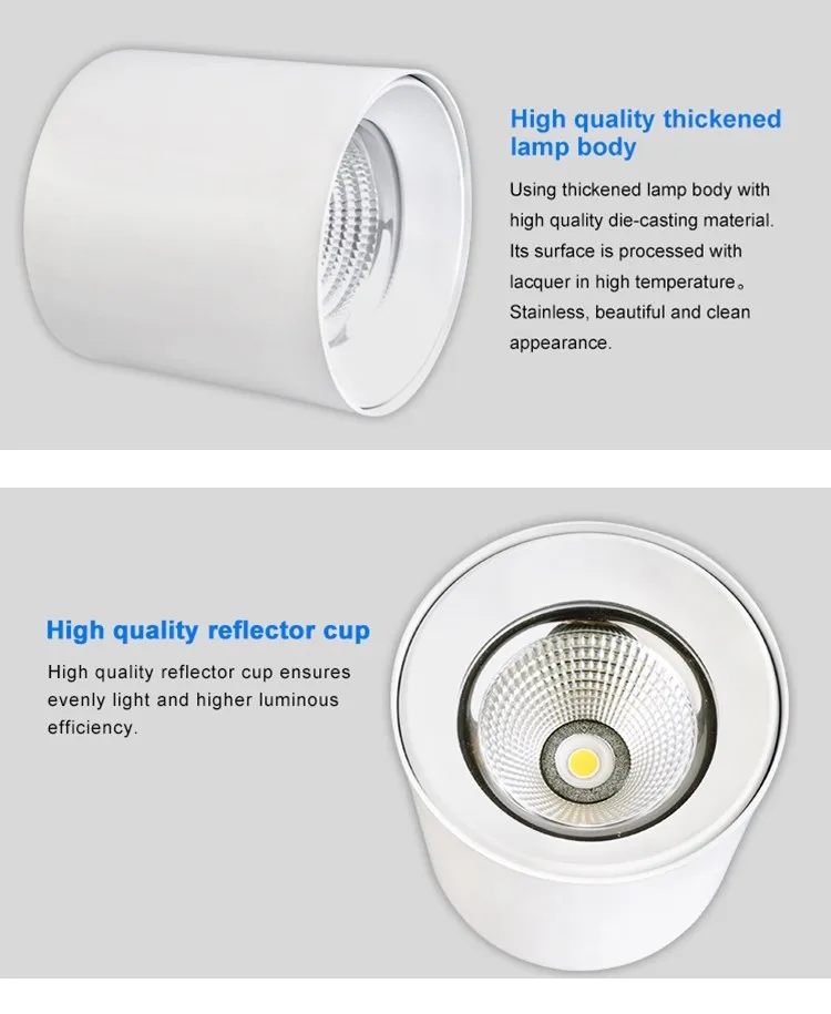 High lumen 15w cob led downlight round waterproof led downlights 4500k