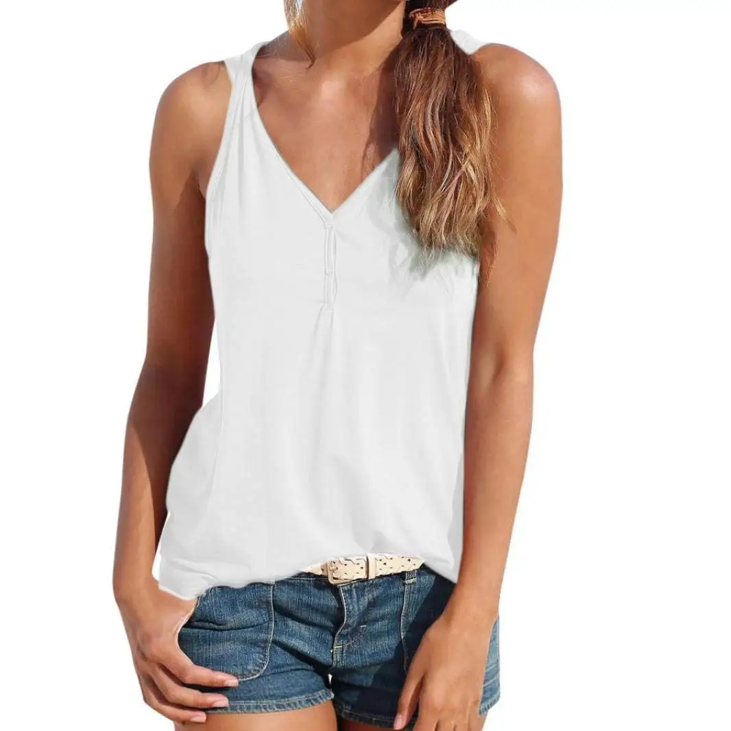 Buy Leedford Women Tops,Womens Summer Sleeveless Solid Color Casual ...