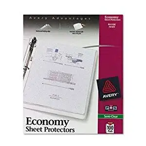 Avery - 2 Pack - Top-Load Poly Sheet Protectors Economy Gauge Letter Semi-Clear 100/Box "Product Category: Binders & Binding Systems/Sheet Protectors Card & Photo Sleeves"