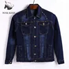 Latest product wholesale denim jacket elastic blue cheap elegant men jacket