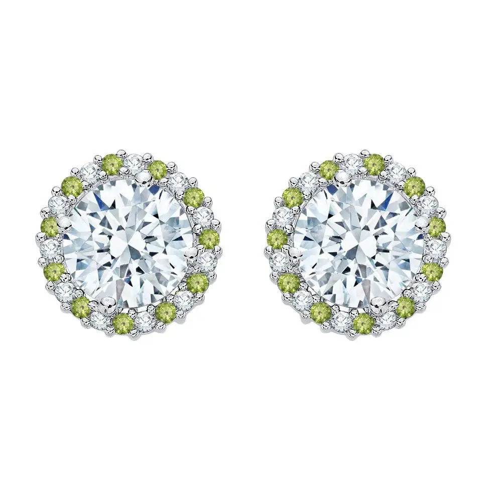 One Diamond Earring Find Deals On Line At Get Quotations Alternating Diamond And Peridot Earring Jackets In 14k White Gold 5 8 Cttw