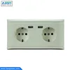 Popular selling in europe market dual usb wall socket 230V switzerland wall socket