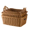 Eco-friendly food grade plastic rattan bread basket storage basket for food fruit bread