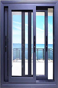 DY Aluminium Alloy Entrance Sliding Door With Double Layer Tempered Glass And German Hardware