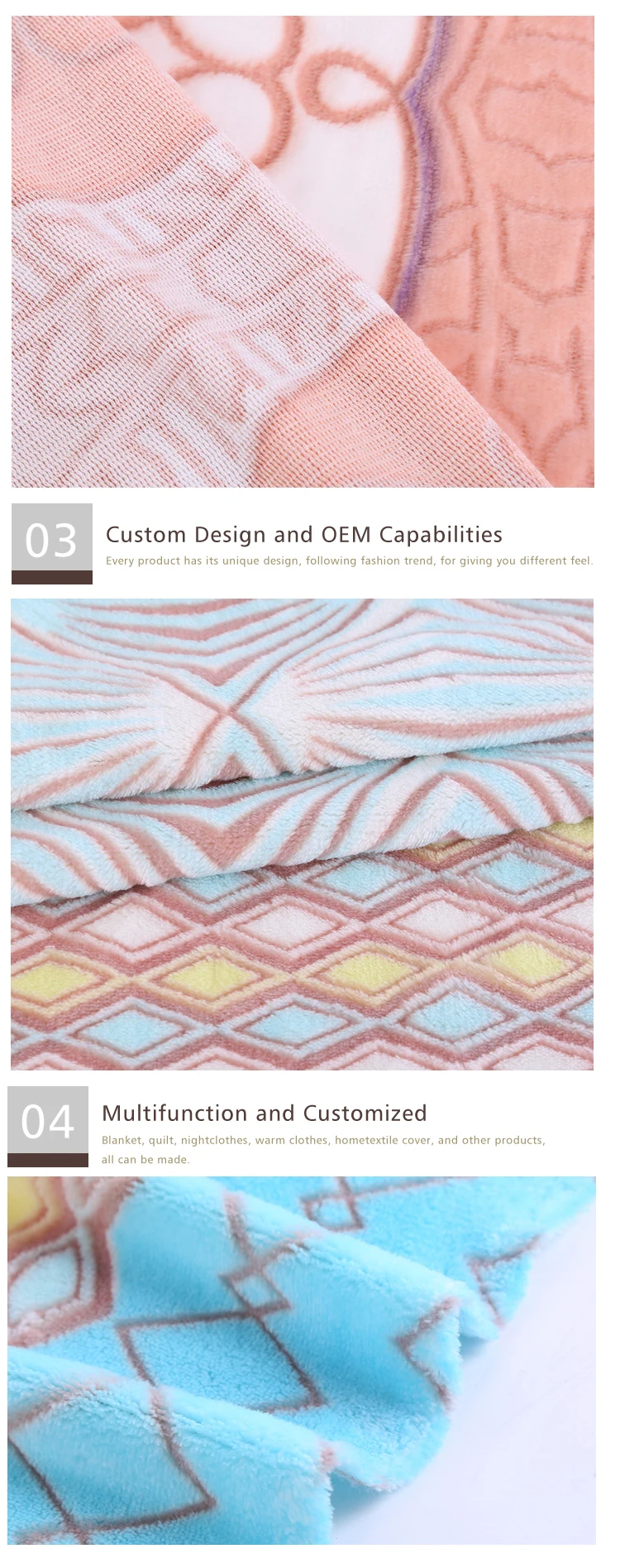Custom design Printed microfiber Polyester Flannel fleece fabric 3d embossed velvet fabric