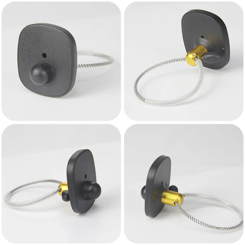 eas anti-theft wine bottle security hang tags lanyard cable with security lock