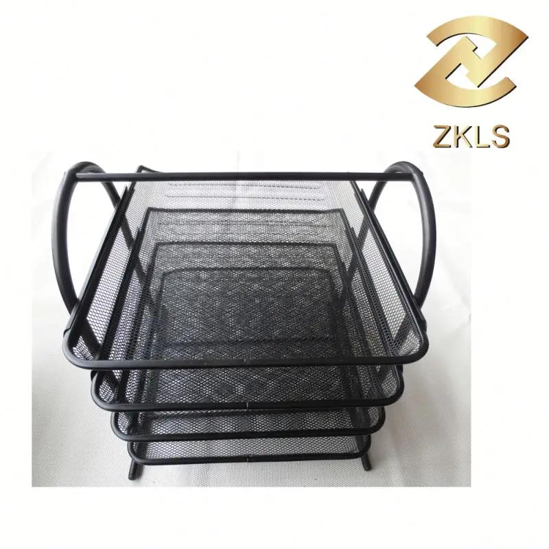 High End Fashion Metal Mesh Desk Organizer File Tray Desktop File