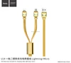 HOCO U14 Steel Man One Pull Two Charging Cable LTN Micro Different Types of Charger Cable for Iphone
