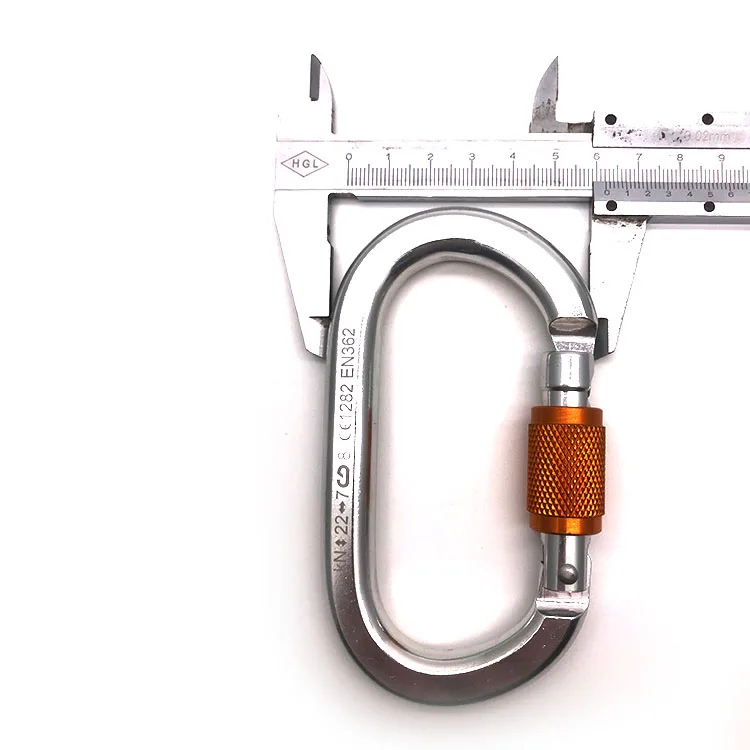 High Quality D-shaped Aluminum Carabiners Safety Hook with Screw for Rock Climbing Hiking Camping