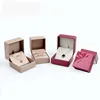 Wedding Gift Hard Cardboard Ring Storage Box Smooth Square Embossing Decoration Jewelry Packaging Box