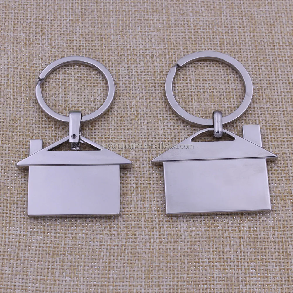 2016 Top Grade Metal House Shape Keychain With Laser Logo On Custom