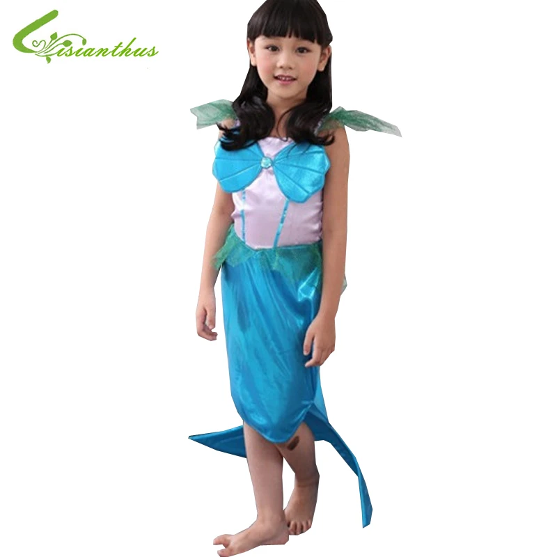 Girls Halloween Costumes Little Mermaid font b Dress b font Cosplay Stage Wear Clothing Kids Party
