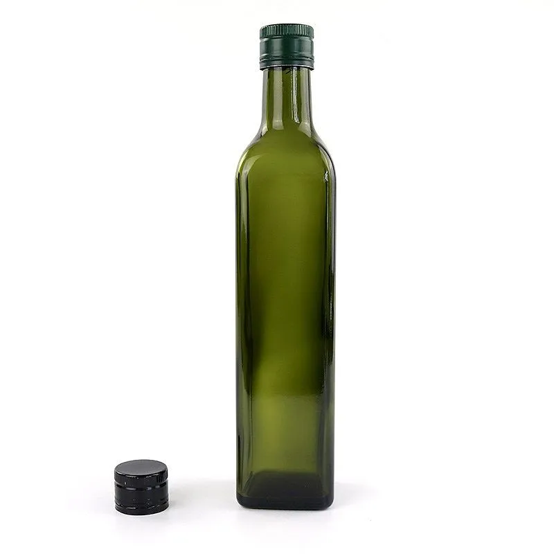 Bulk Olive Oil Bottles Wholesale Empty Square Clear Green Marasca 250ml