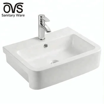 Semi Recessed Wash Basin Bathroom Sink Buy Bathroom Sink Wash Basin Semi Recessed Bathroom Sink Product On Alibaba Com