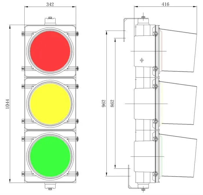 3 Aspect 1224vdc Led Traffic Light,Traffic Lights Semaforos With