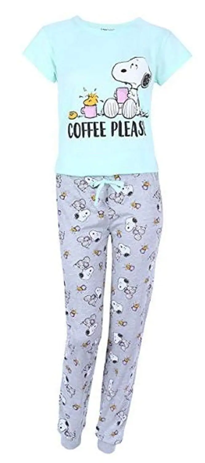 Buy Ladies Snoopy Pyjama Set Shorts Peach Grey Short Sleeve Womens Cotton Sizes 4 24 In Cheap Price On M Alibaba Com