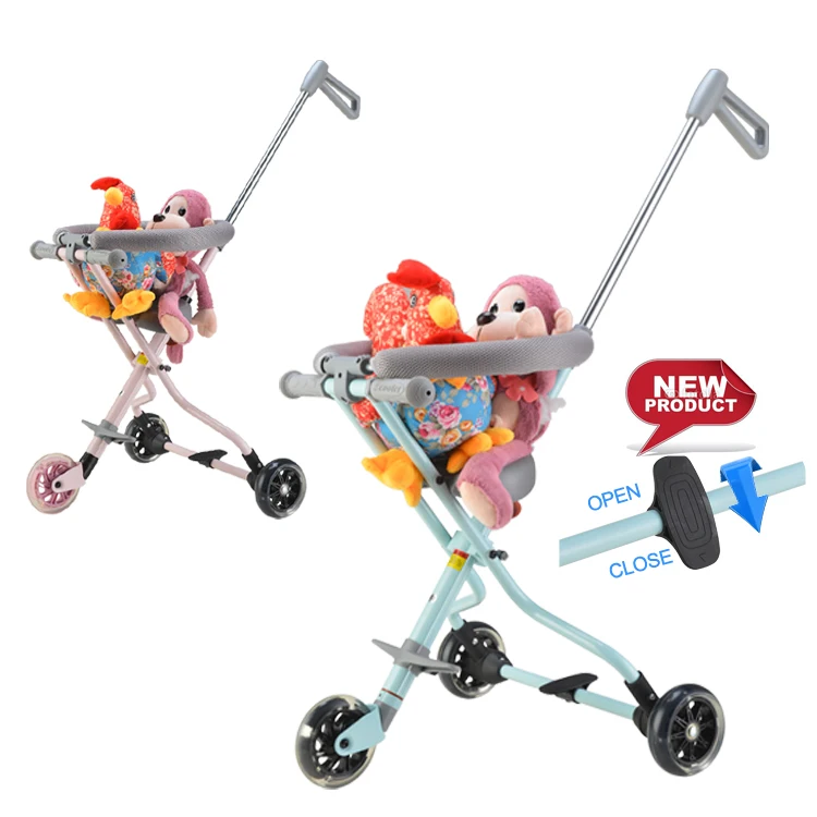 New Luxury 3 Wheel Baby Push Car,Folding Children Trikes Lightweight