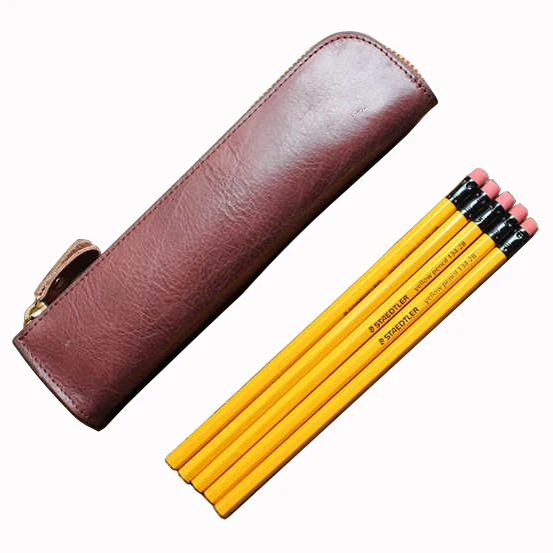 soft leather pencil case