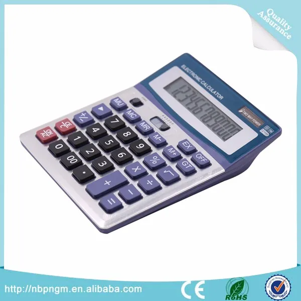 Factory 12 Digit Dual Power Supply Big Size Desktop Calculator With