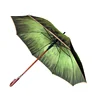 free sample Green grass offset printing wooden straight umbrella