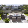 Luxury oversize villa restaurant square tables and cube chairs matching sideboard cupboard rattan set
