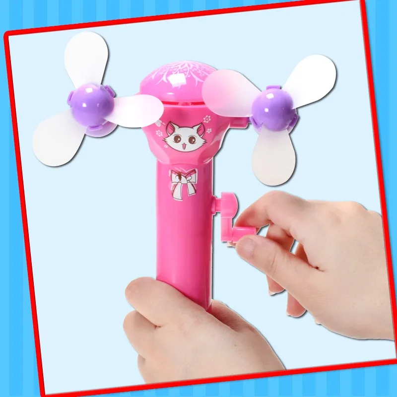 En71 Kids Handheld Double Fan Toy Candy Flash Wind Up Fan Buy Wind Up