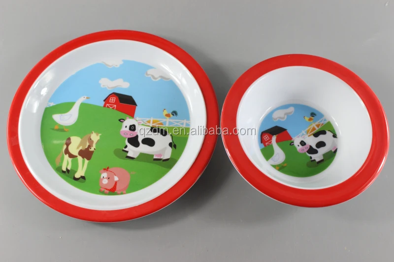Infantil Melamine Divide Plate and Bowl Foodgrade