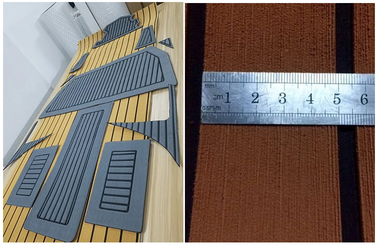 New Fashion Brown Boat Decking Sheet 94.5 X 35.4 Inch 6MM Thick Non-Skid EVA Foam Teak Decking Self-Adhesive Yacht Deck Pad mat