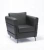 Factory Price Single Seat Club Chair,Top Grain Leather Black Club Chair High Back Wing Chair