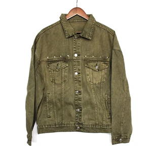 men's denim jacket100% cotton garment dyed khaki color drop shoulder jacket over size men jacket men's denim jacket100% cotton garment dyed khaki color drop shoulder jacket over size men jacket