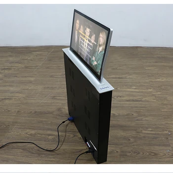 Elevator Thin Bezel Lcd Monitor Hidden In Meeting Table For