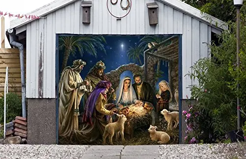 Buy Holy Night Decor Garage Door Banner Jesus Nativity Scene