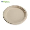 YTBagmart 9 Inch Eco Friendly Biodegradable Custom Disposable Sugarcane Paper Pulp Plate