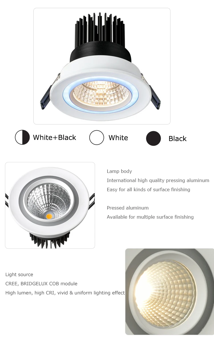 Adaptable For Multiple Surface Recessed 20w Cob & Smd Ra90 Branded