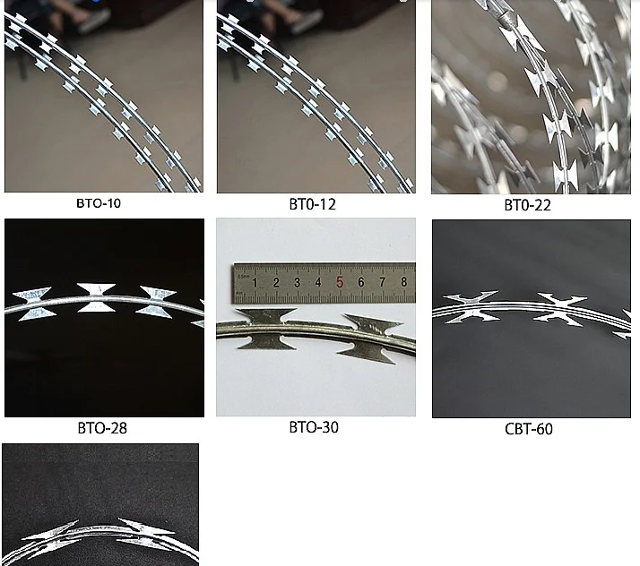Bto 22 /bto 28 Razor Concertina Razor Wire/hot Dipped Galvanized Bto 22
