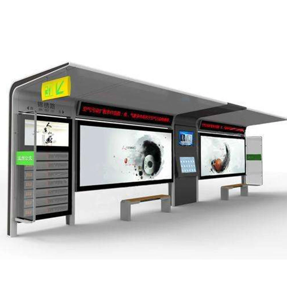 Smart Digital  LCD Display Bus Stop Shelter