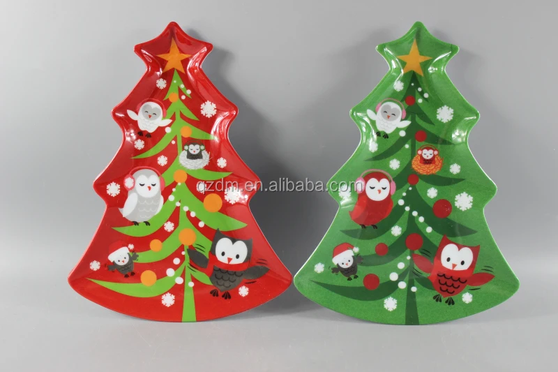 melamine small Xmas tree plate 8inch
