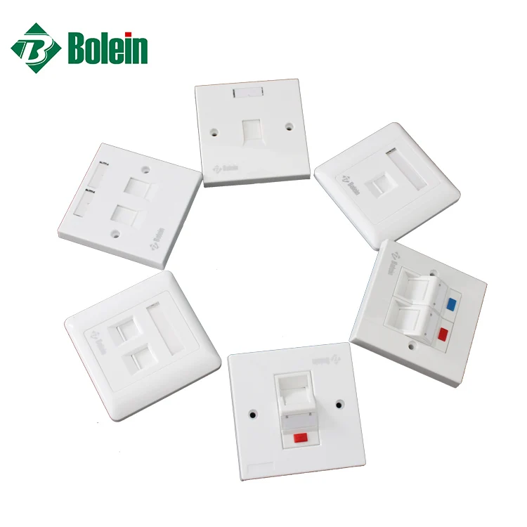Bolein Cat5e Cat 6 Cat6a Keystone Face Plate With Shutter And Cover Uk
