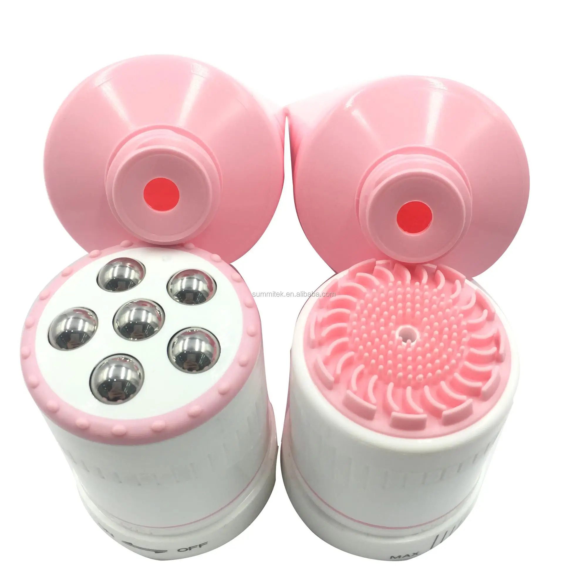 High Quality Cosmetic Plastic Facial Cleanser 6 Stainless Steel Electric Vibrating Body Massage