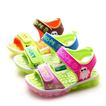 2016 summer kids led light up shoes children beach casual sandals shoes with light cartoon casual