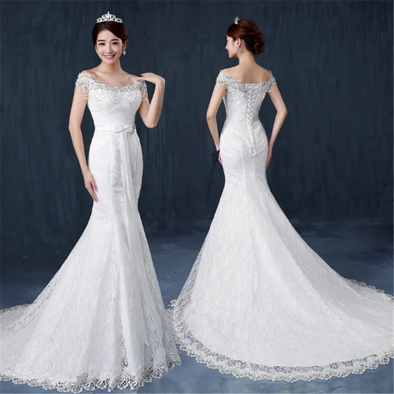2020 Newest Vestidos De Novia Silhouette Off Shoulder Crystal