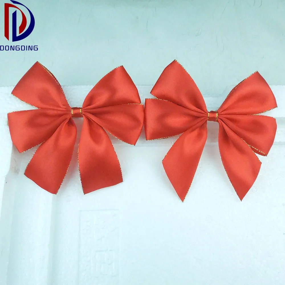Handmade Red Satin Ribbon Bow With Elastic Loop For Gift Packing Buy