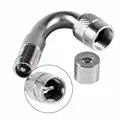 1 PCS 45 90 135 Degree Angle Car Motorcycle Bike Tyre Valve Tube Extension Adapter Silver