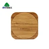 Hot sellers wood small size square plastic and electronic components solar smartphone qi cellphone charging station